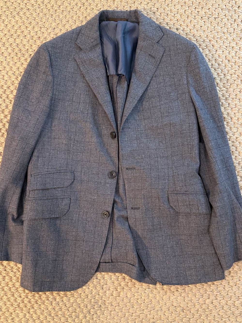 Brooks Brothers Grey and Blue Plaid Blazer